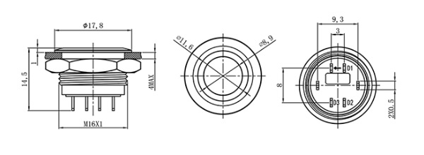 16mm led push button switch