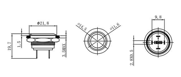 19mm led push button switch