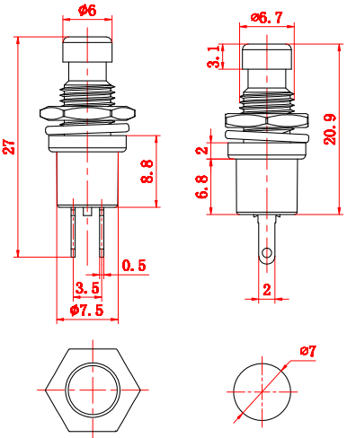 2 pin push button switch diagram