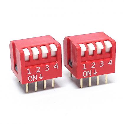 2.54mm pitch red 8pin dip switch