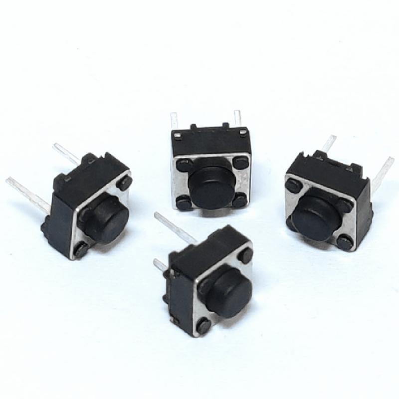 50-Pack 6x6x5mm Tactile Push Button Switches – PCB Mount, 2 Pin SPST Momentary